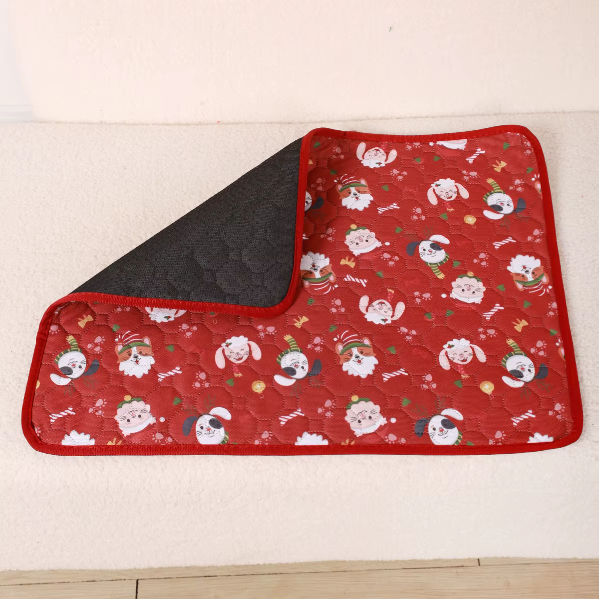 Alfombrilla navideña lavable para mascotas