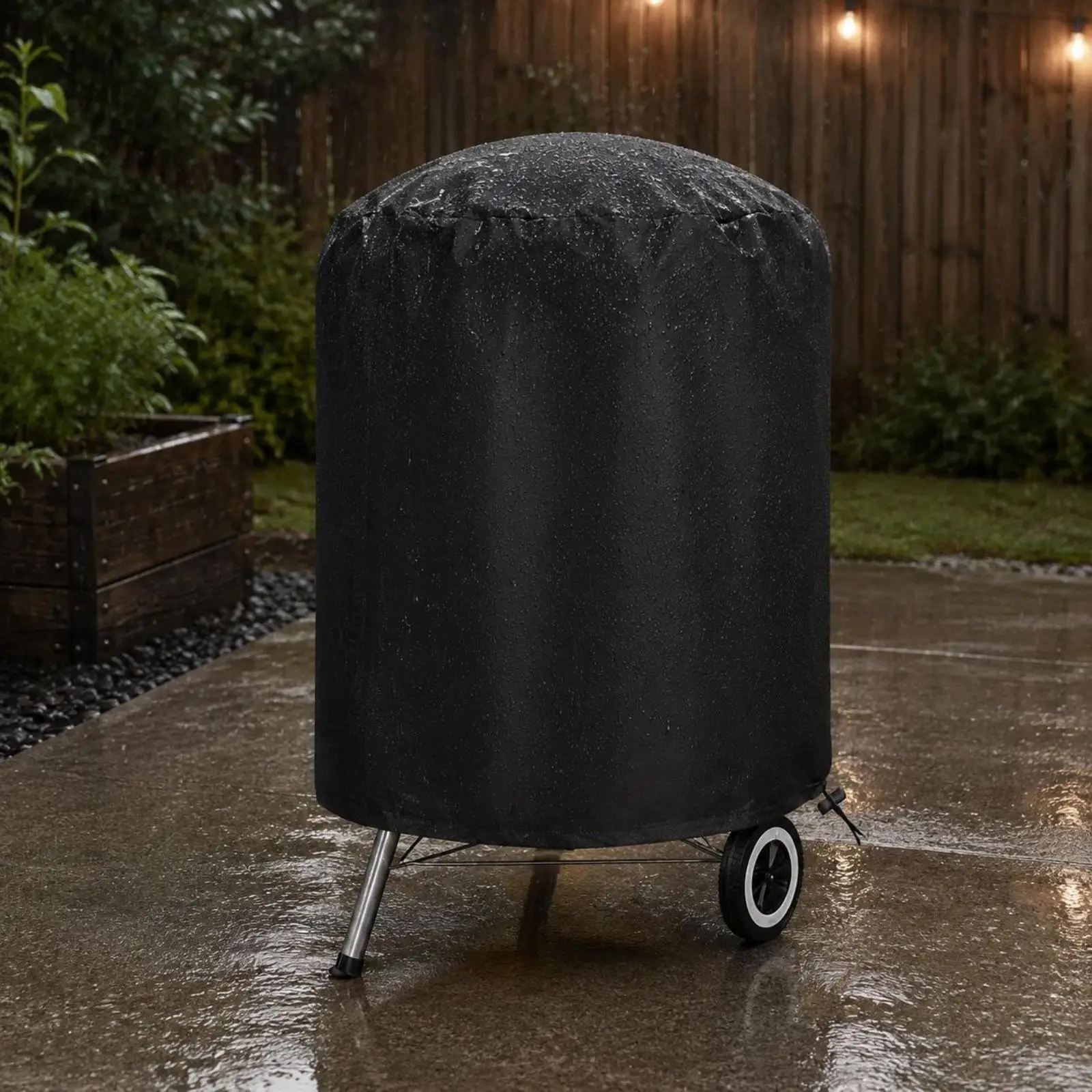 Funda redonda para fogón con cordón ajustable – Protector parrilla exterior - imagen 2
