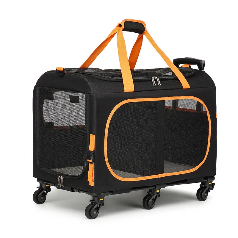 Carrito plegable mascotas con ruedas – Transportín viaje gatos y perros