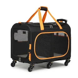 Carrito plegable mascotas con ruedas – Transportín viaje gatos y perros