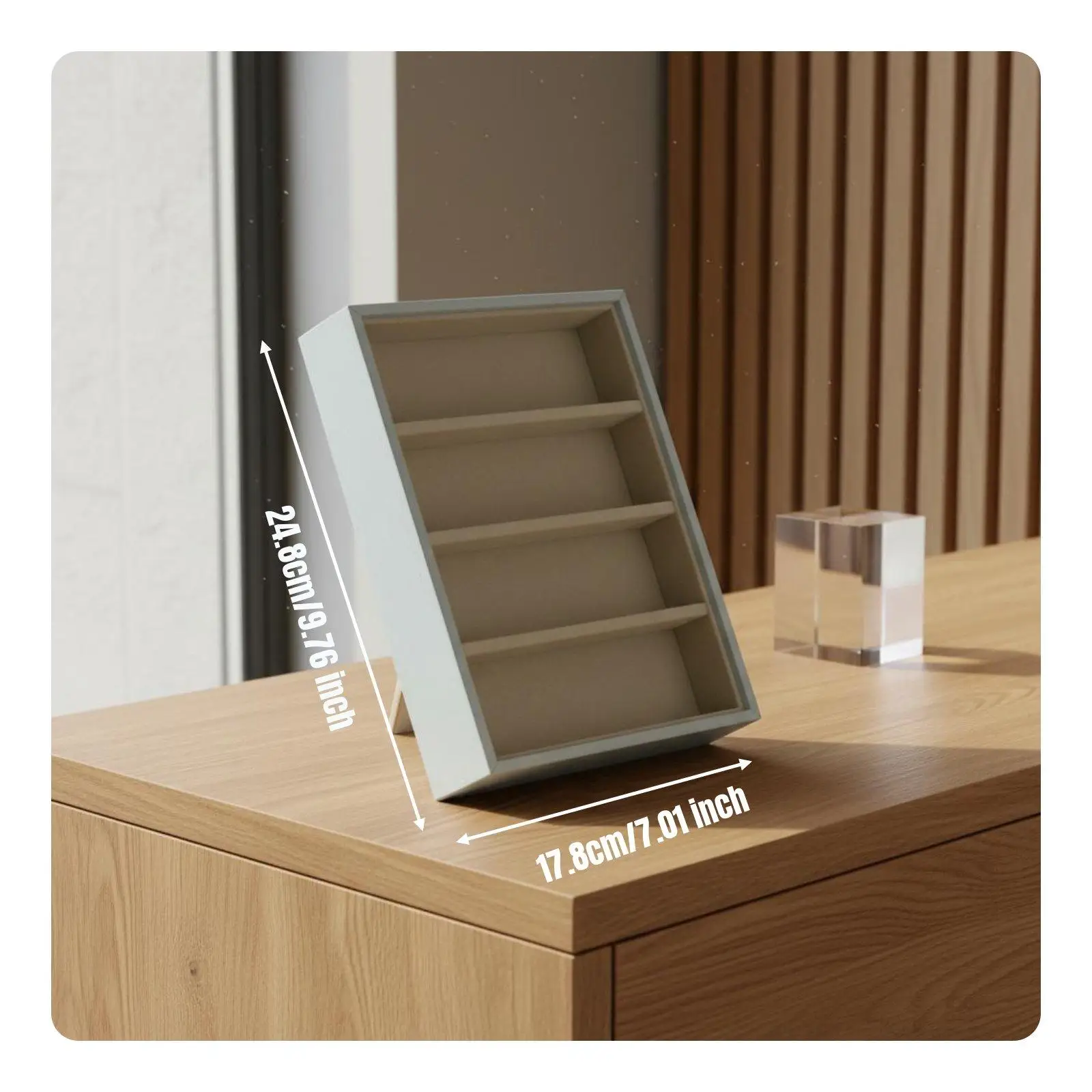 Organizador Vertical para Gafas – Bandeja Decorativa de Cuero PU para Exhibición - imagen 2