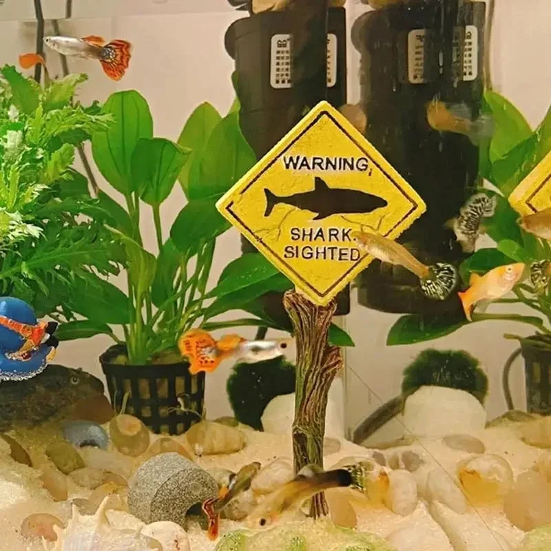 Adorno Acuario Resina en Forma de Tiburón – Letrero Decorativo - imagen 3