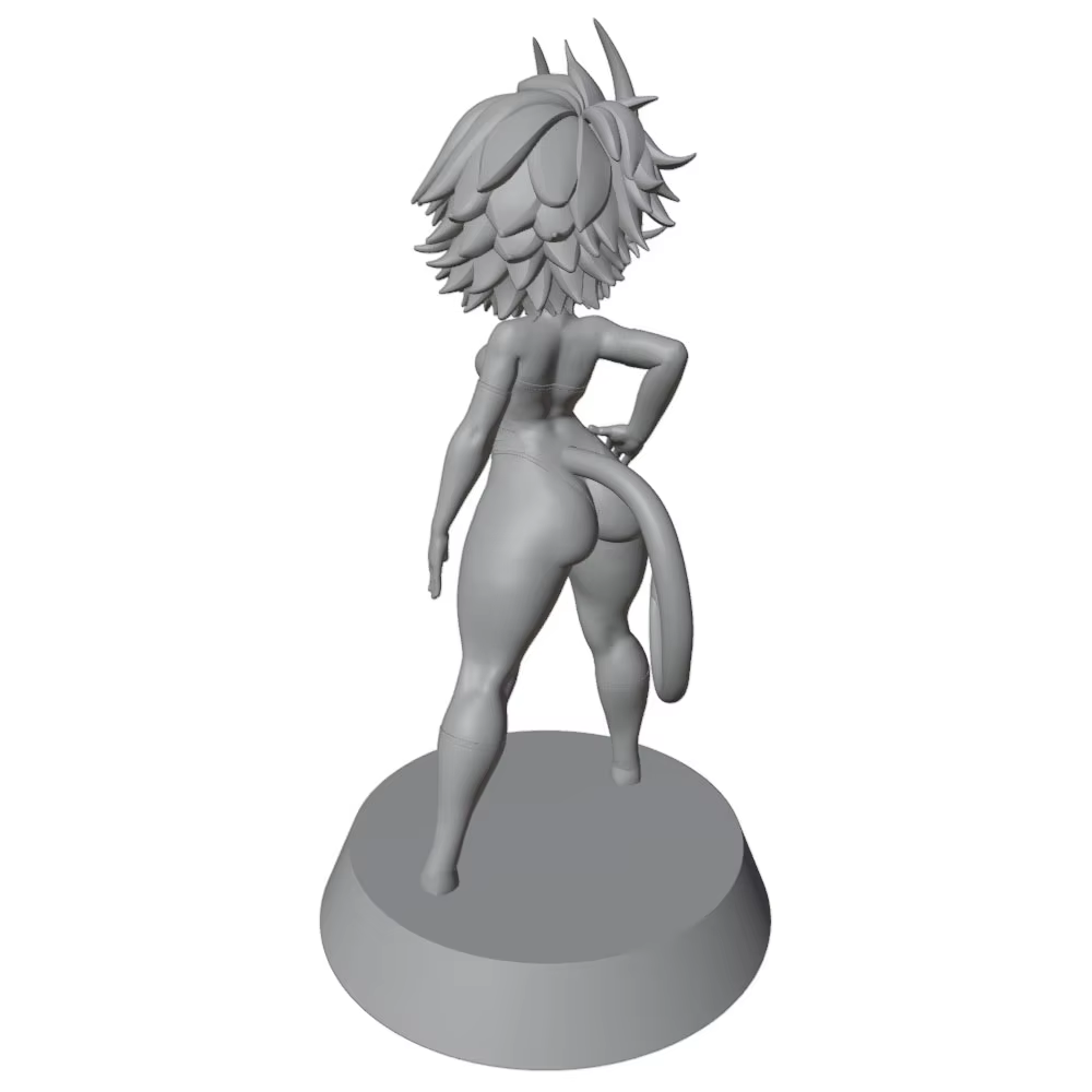 Estatua de personaje anime gris impresa en 3D para montar, sin pintar - imagen 3