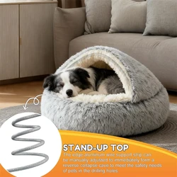 Cama nido concha para gatos y perros pequeños en felpa cálida