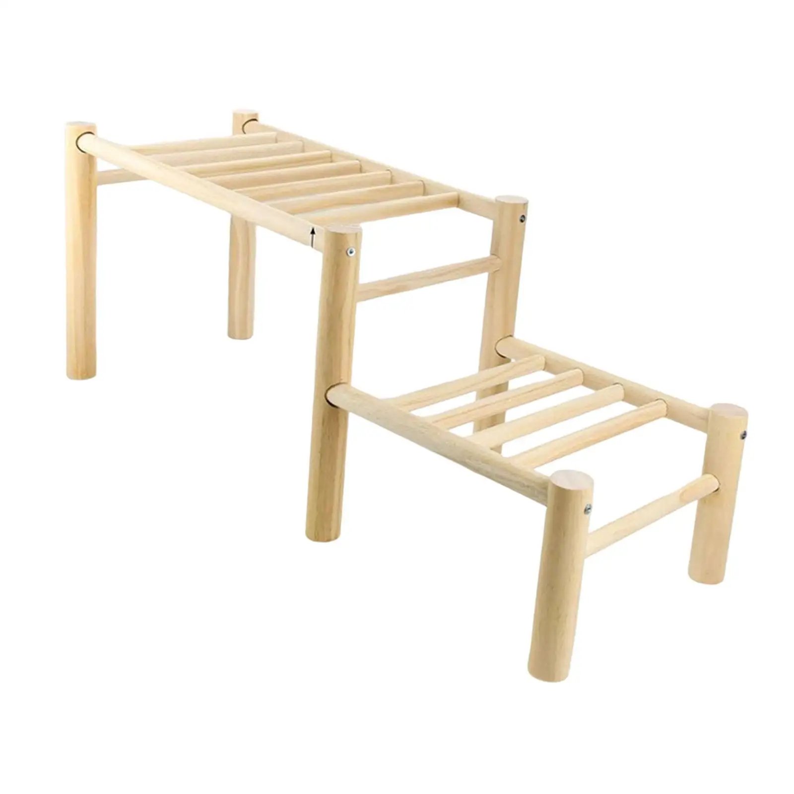 Posadero de madera para gallinero en uso