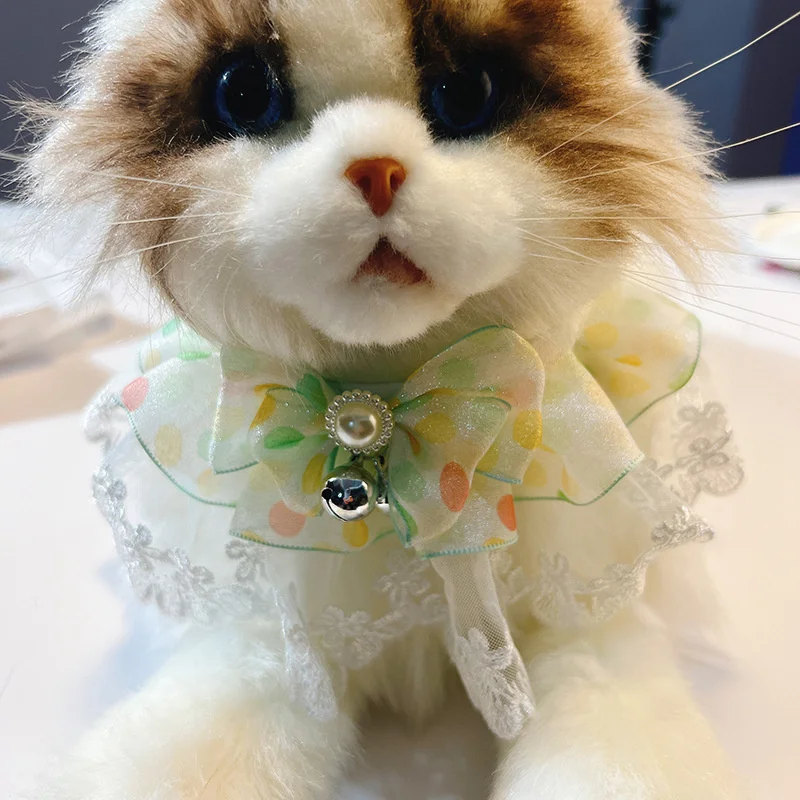 Detalle del lazo y encaje del collar para mascotas