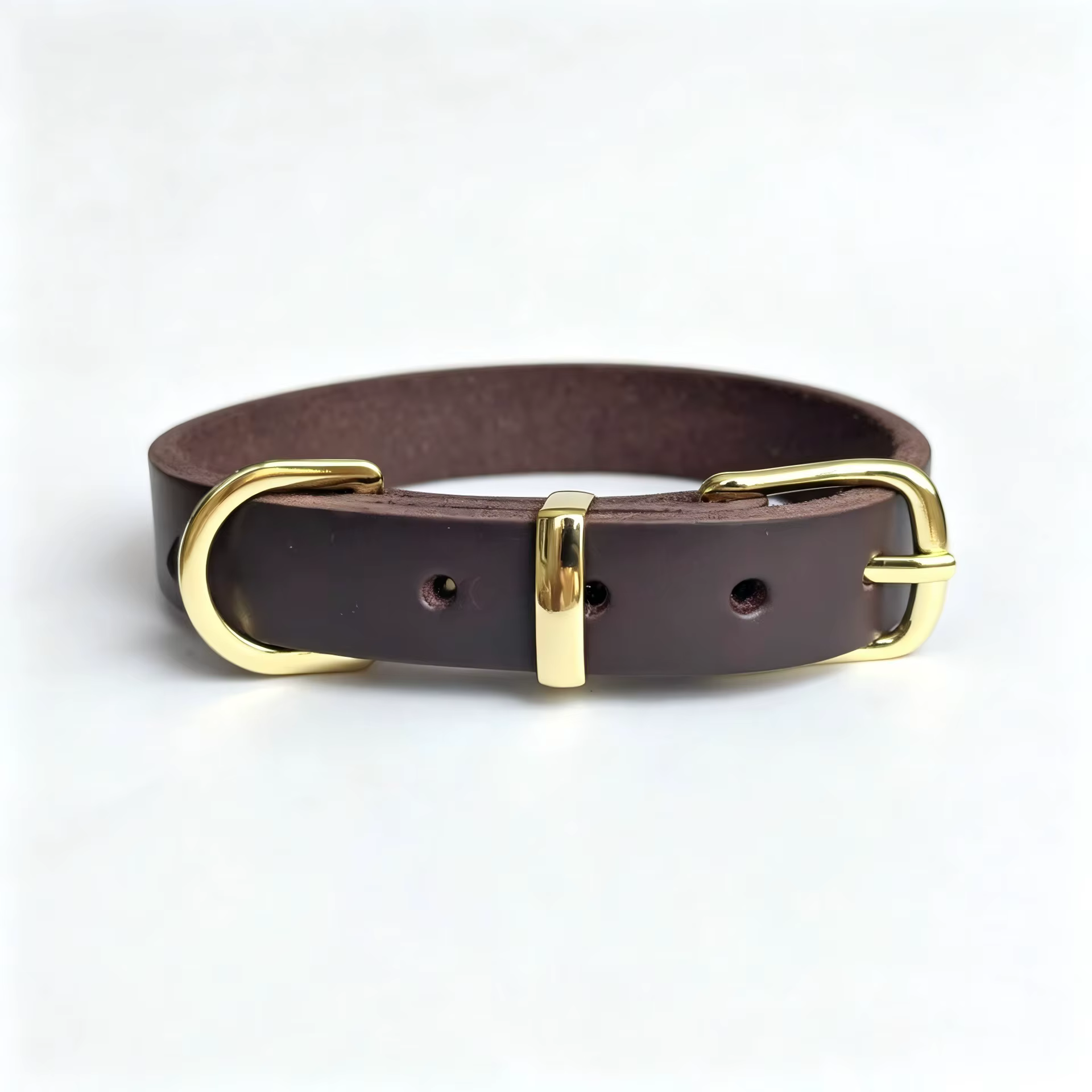 Collar de cuero clásico ajustable para perros pequeños y grandes - imagen 2
