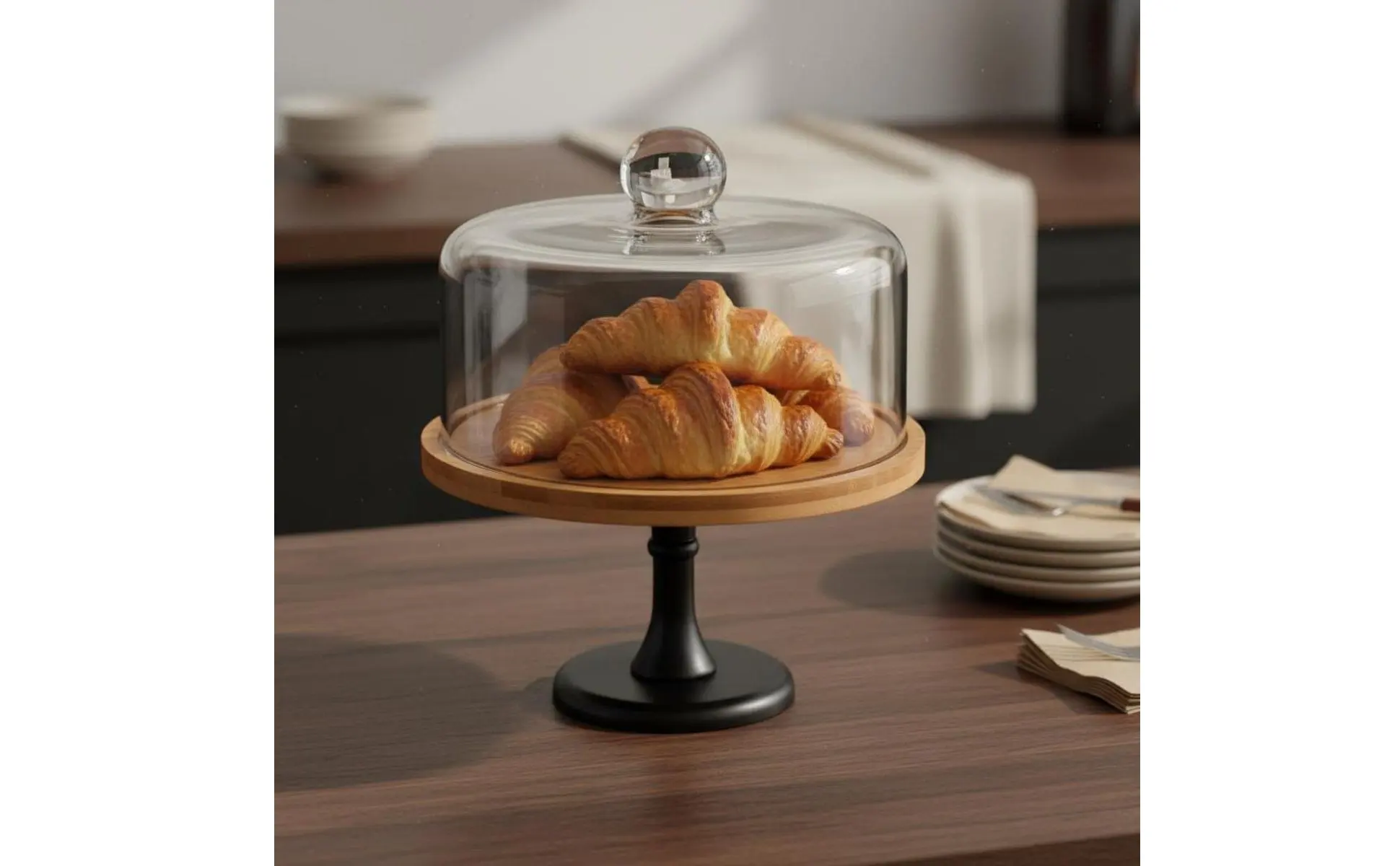 Soporte para pastel con cúpula de vidrio