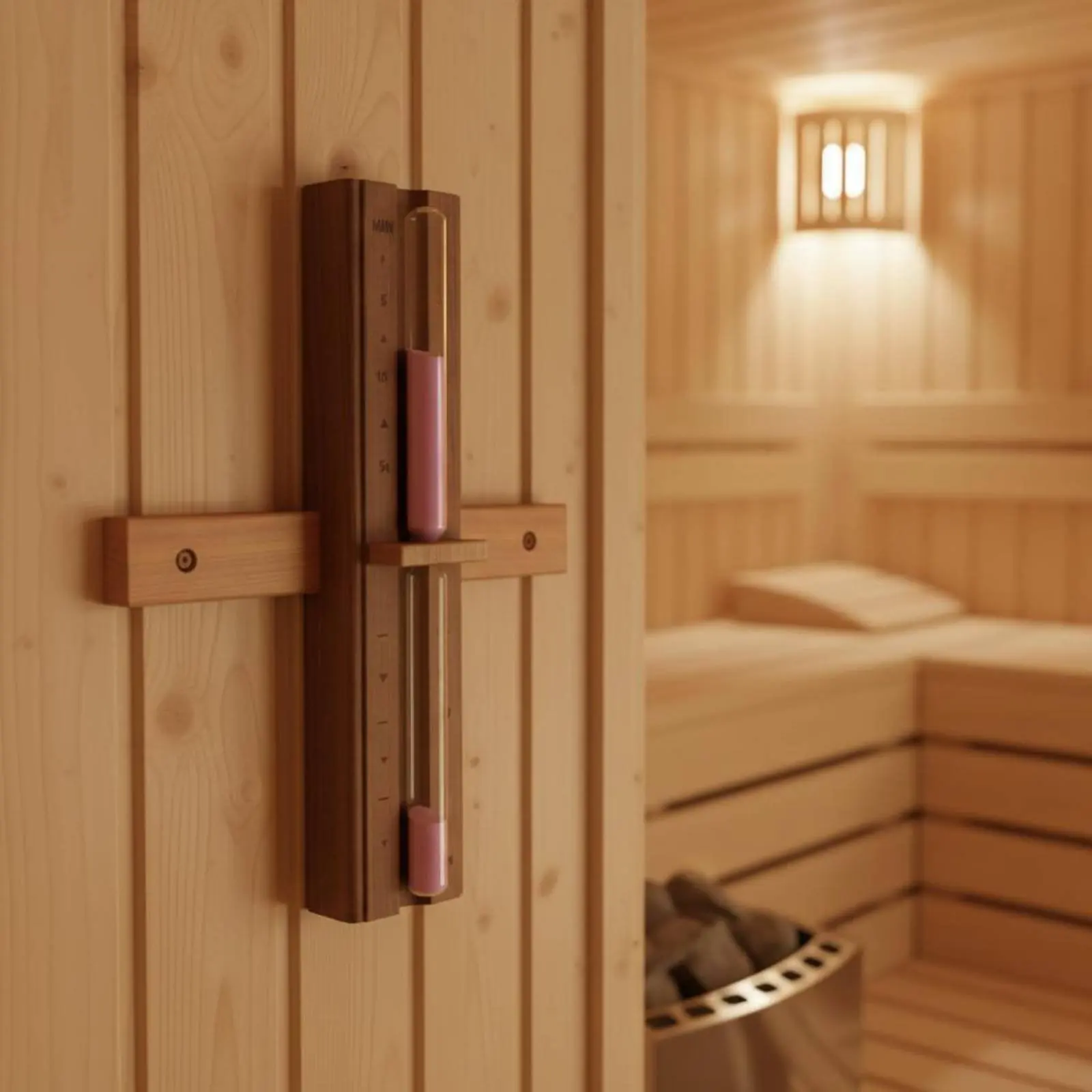 Reloj de arena de madera para sauna – temporizador fácil de leer - imagen 4