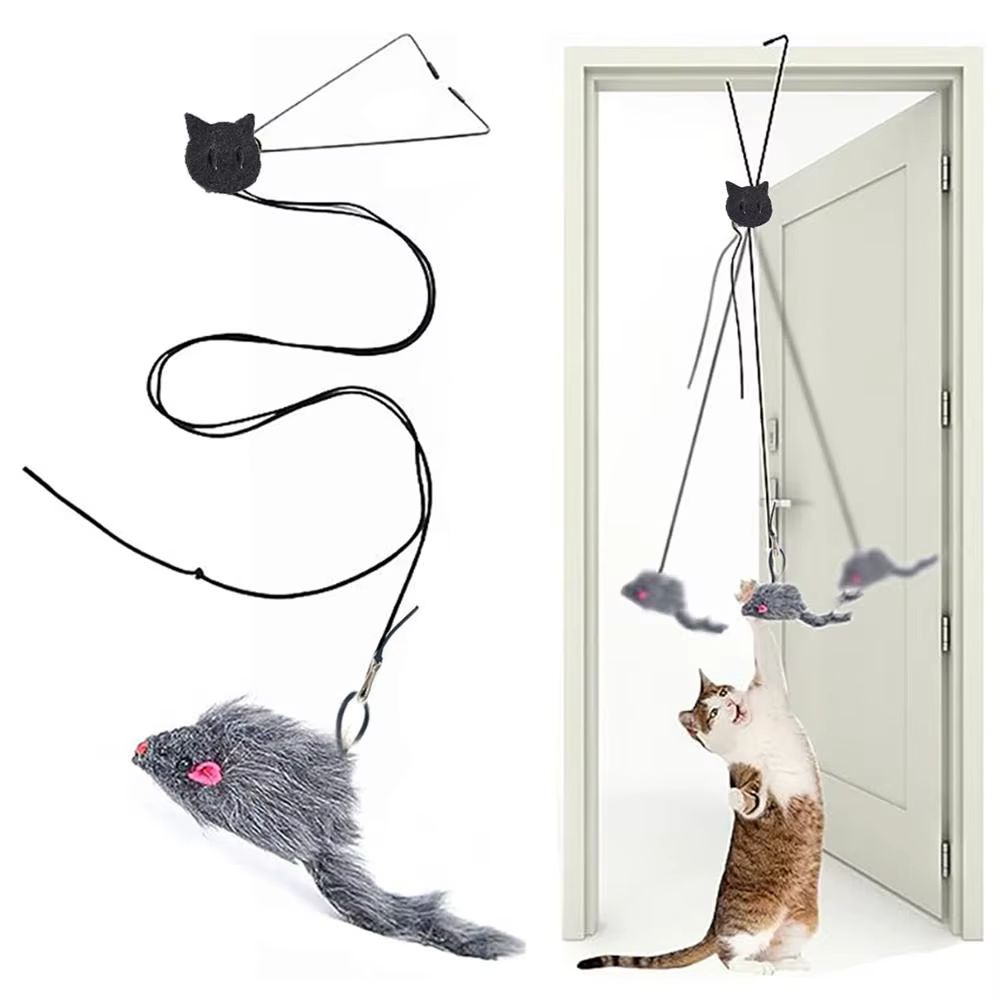 Juguete Colgante Elástico con Ratón para Gatos y Gatitos - imagen 5