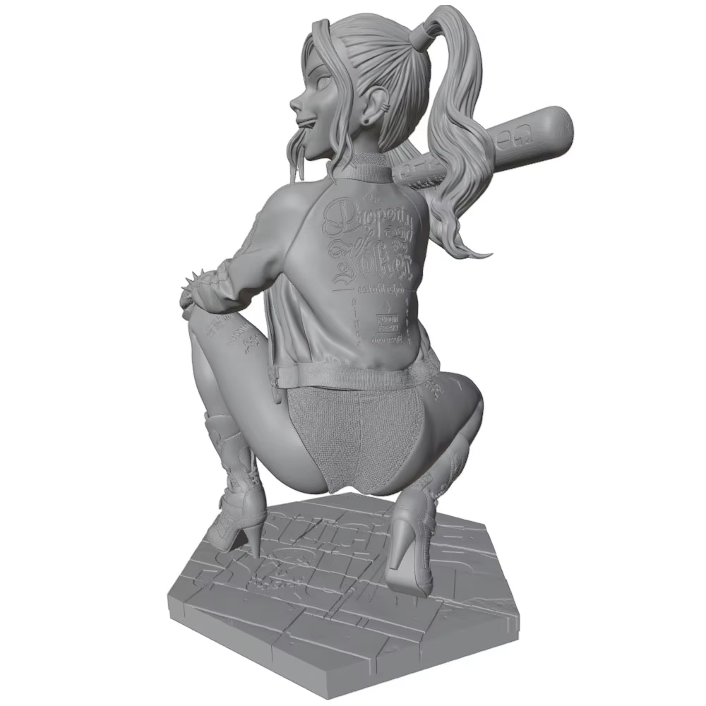 Kit figura resina 1/24 75mm chica 3D gris sin montar ni pintar