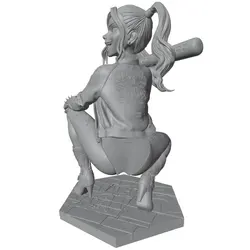 Kit figura resina 1/24 75mm chica 3D gris sin montar ni pintar