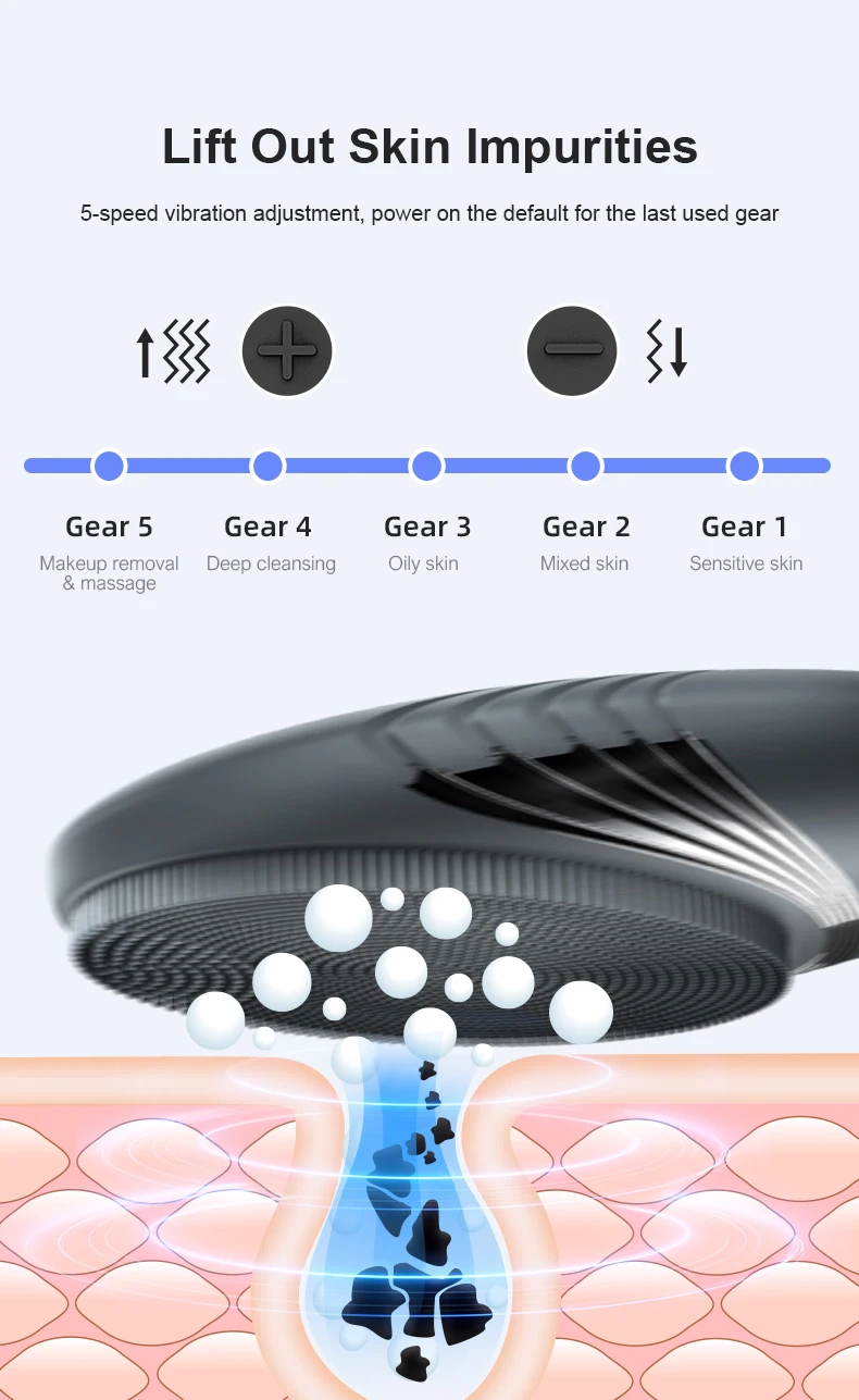 Cepillo impermeable en uso bajo el agua