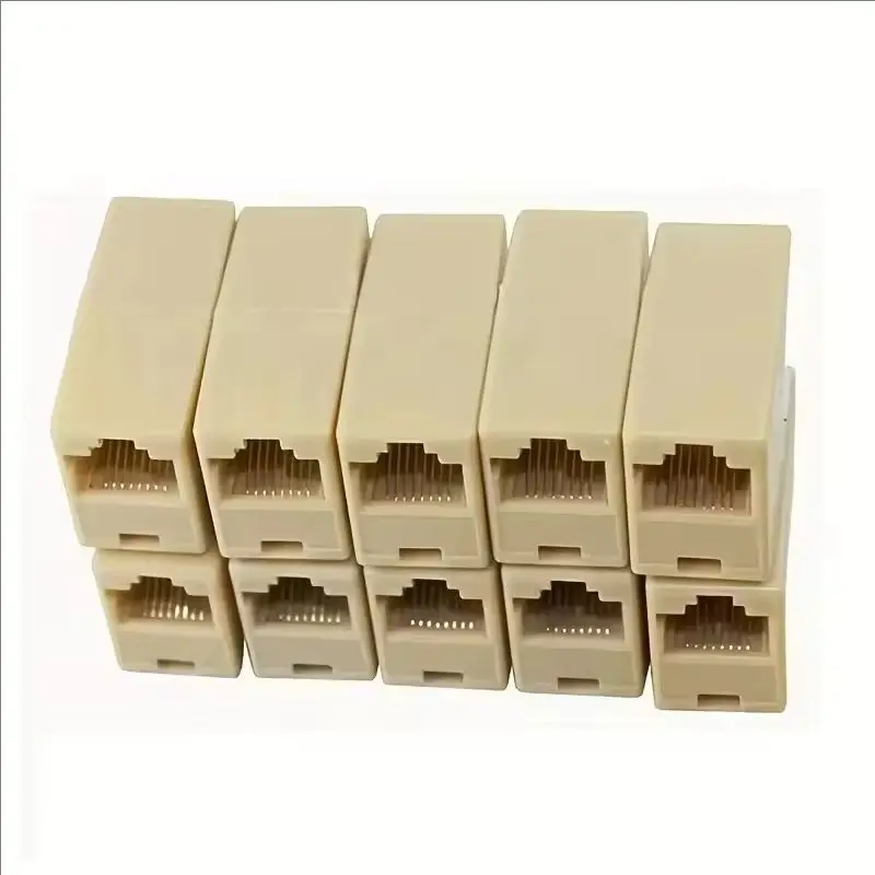 Conector de cable Ethernet RJ45 doble cabeza recta para extensor LAN