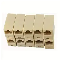 Conector de cable Ethernet RJ45 doble cabeza recta para extensor LAN