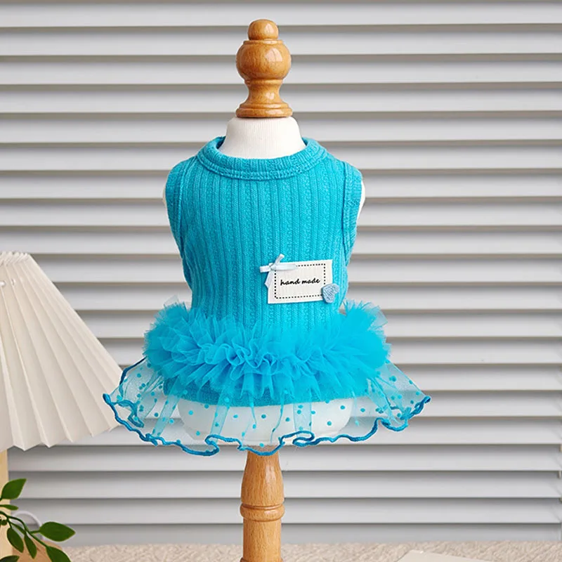 Sudadera sin mangas azul con falda tutú