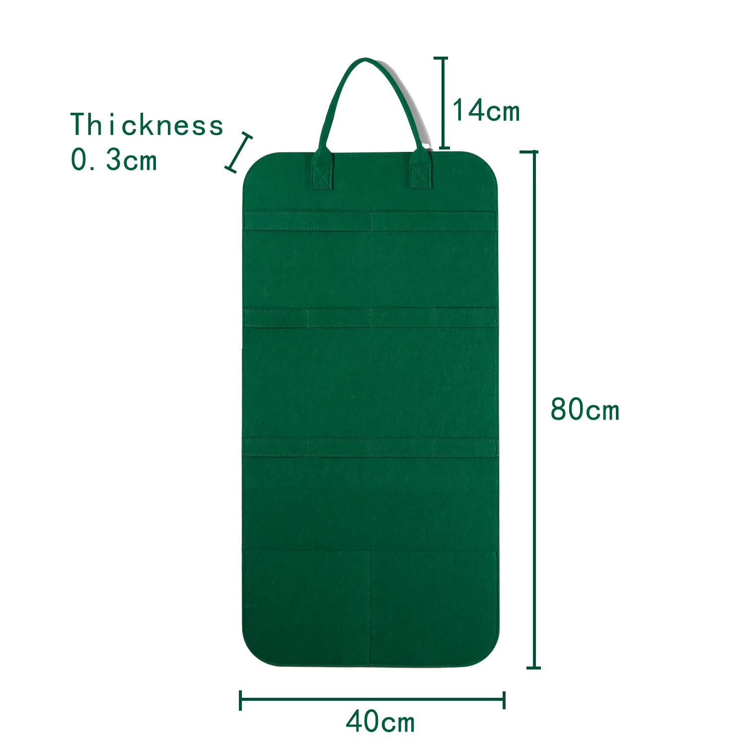 Detalle del cierre y las asas de la bolsa