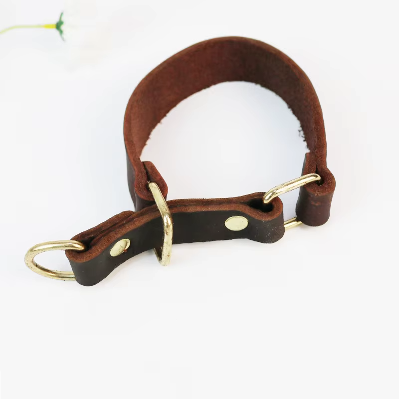 Collar martingale de cuero resistente con tope para perro pequeño - imagen 4