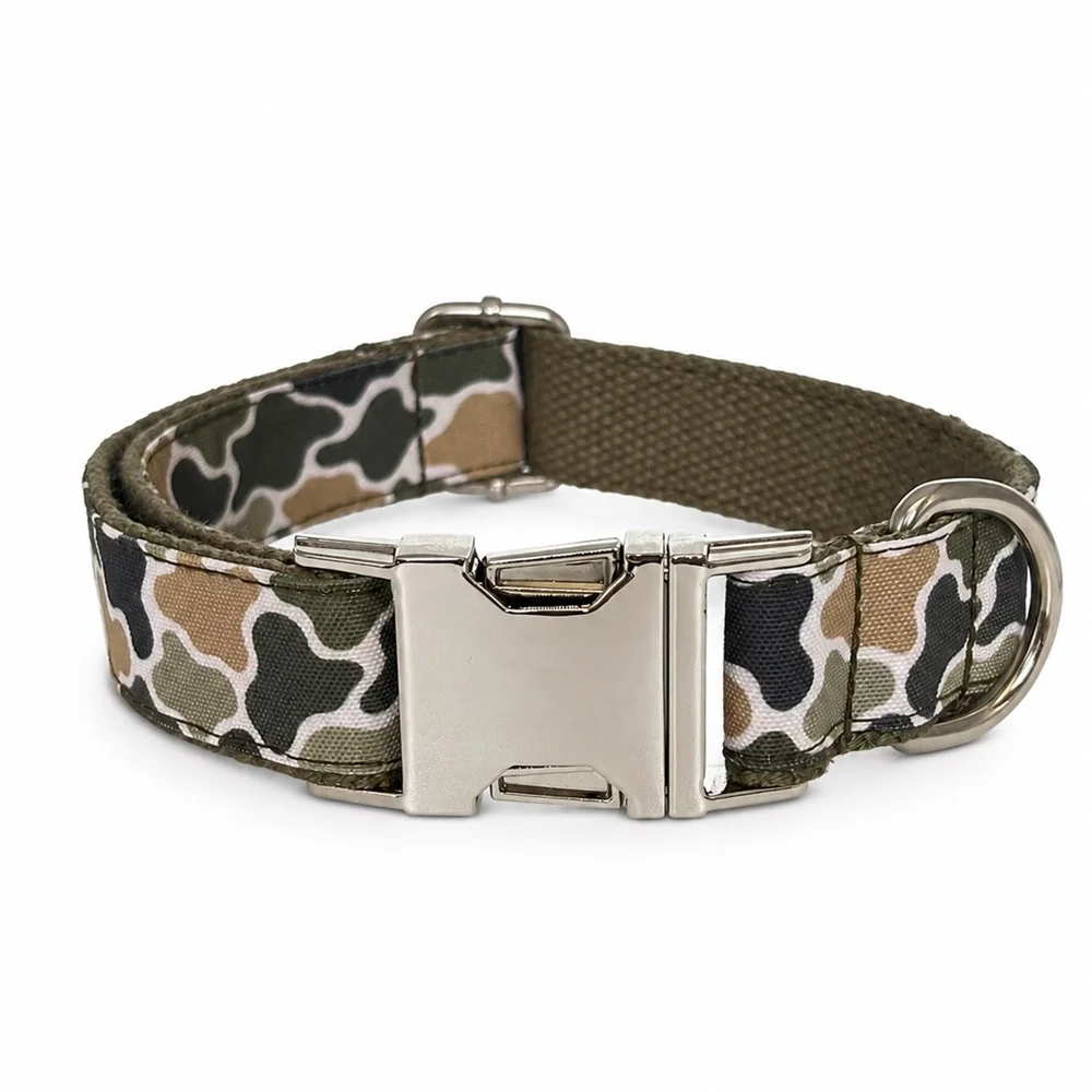 Collar perro camuflaje militar nailon ajustable hebilla metal - imagen 3