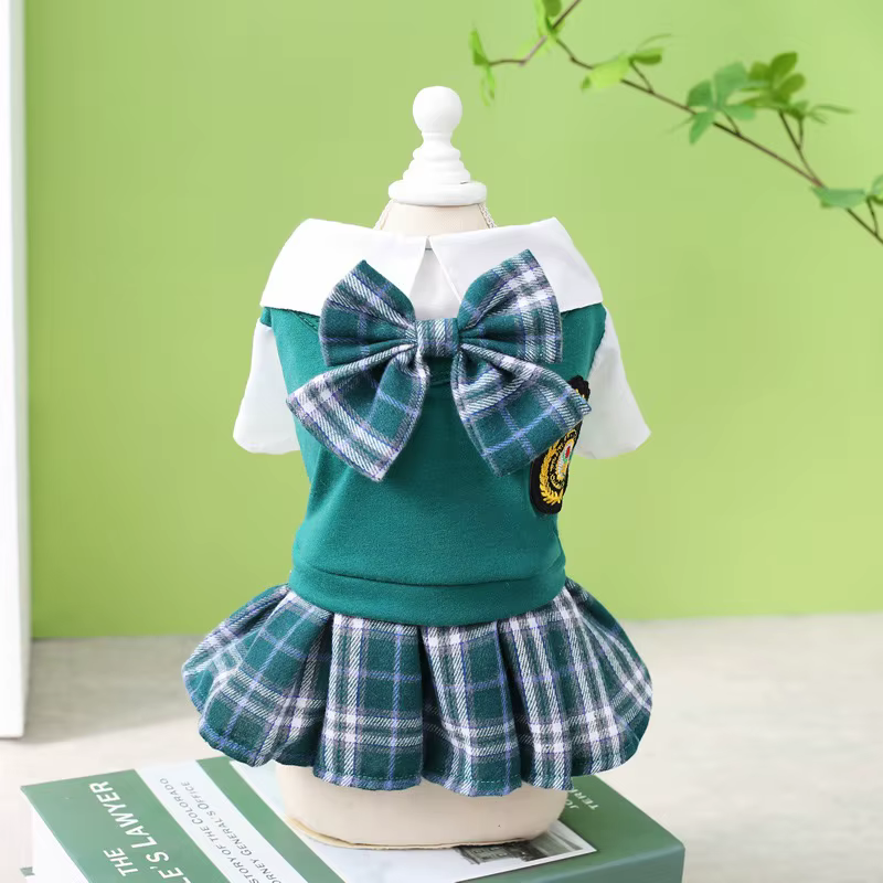 Vestido cuadros para Bulldog Francés – Ropa transpirable perro - imagen 5