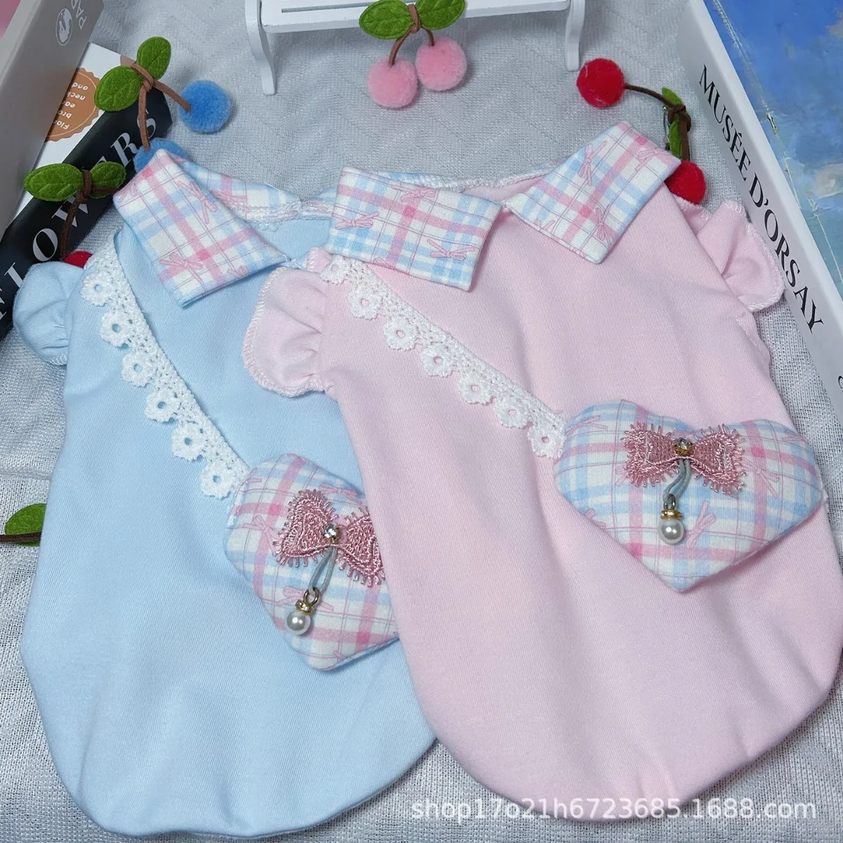 Camiseta sin mangas de verano para perros cachorros con corazones - imagen 5