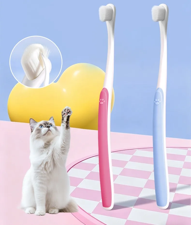 Cepillo de dientes para mascotas con cerdas suaves