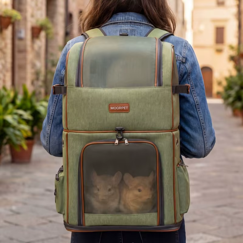 Mochila Doble Transportín para Gatos y Perros Pequeños – Transpirable y para Viajes - imagen 2