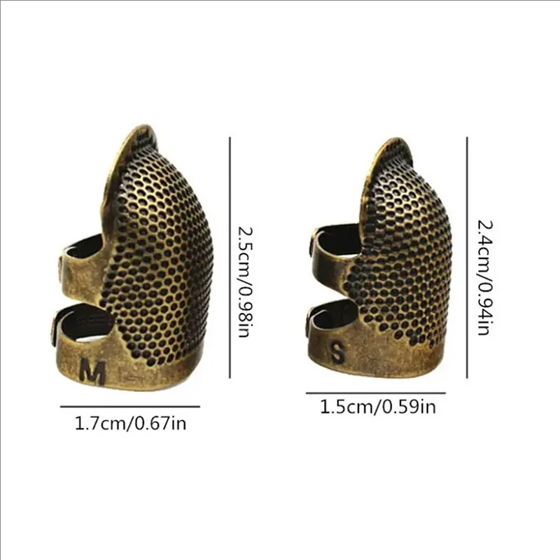 Dedal ajustable antideslizante vintage, protector de dedo para coser - imagen 4