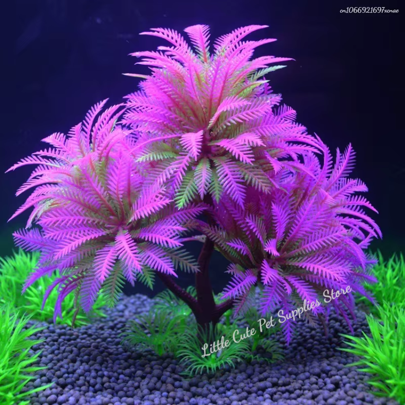 Planta decorativa artificial para acuario con hojas subacuáticas - imagen 5