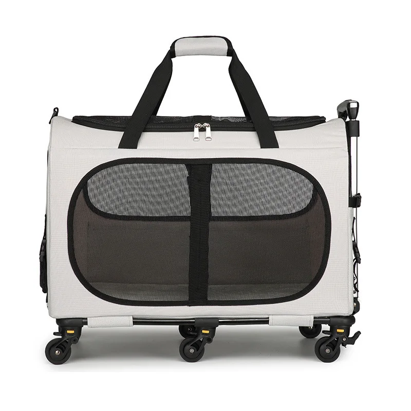 Carrito plegable mascotas con ruedas – Transportín viaje gatos y perros - imagen 2