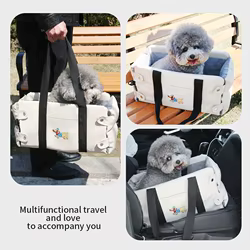 Asiento portátil tipo nido para perros pequeños en consola central