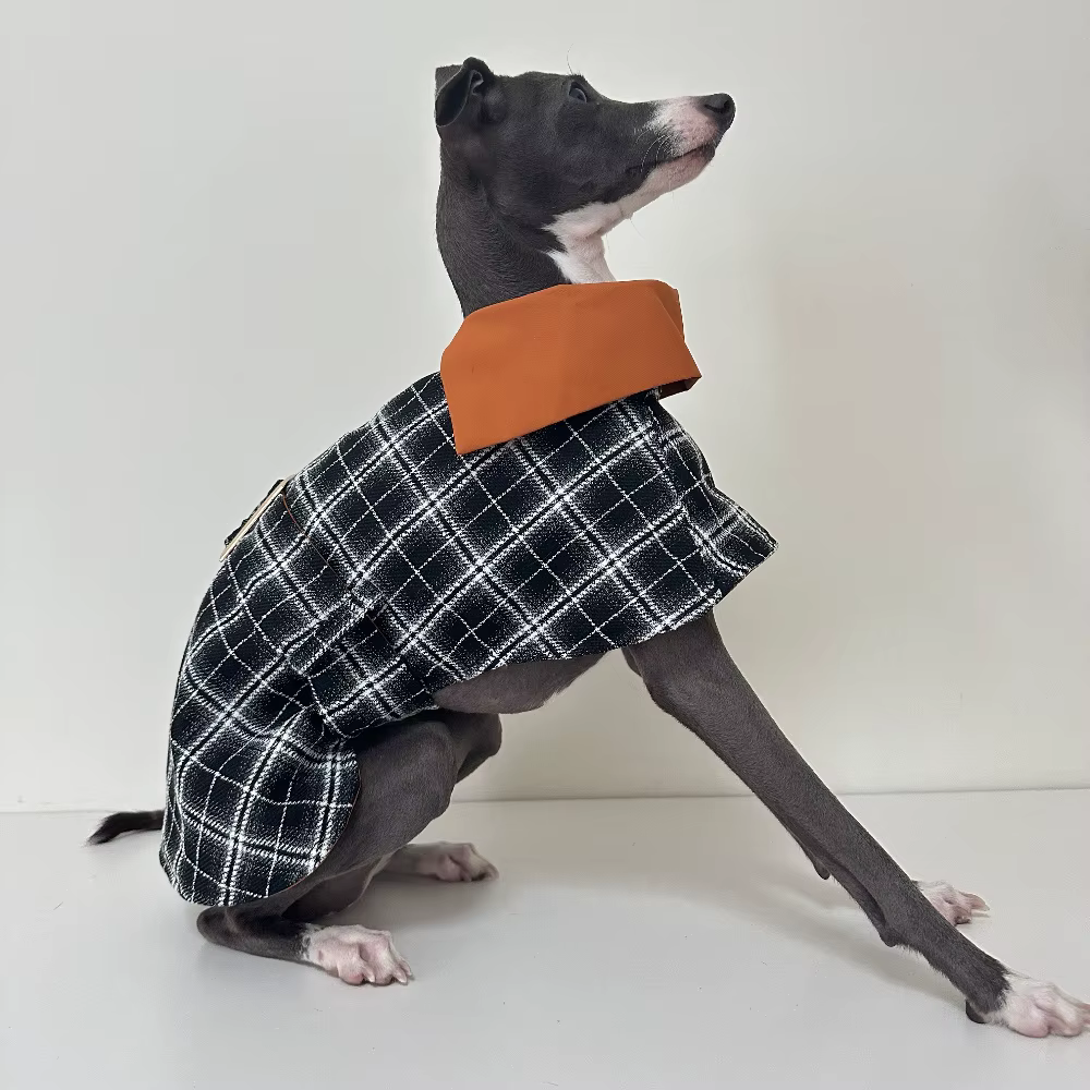 Abrigo cortavientos a cuadros para galgo italiano y whippet - imagen 3