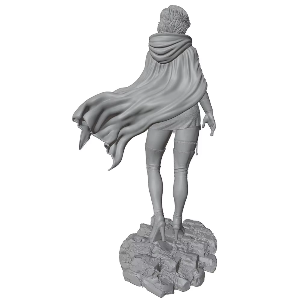 Miniatura GK de estatua de personaje anime gris, sin montar y pintar - imagen 3