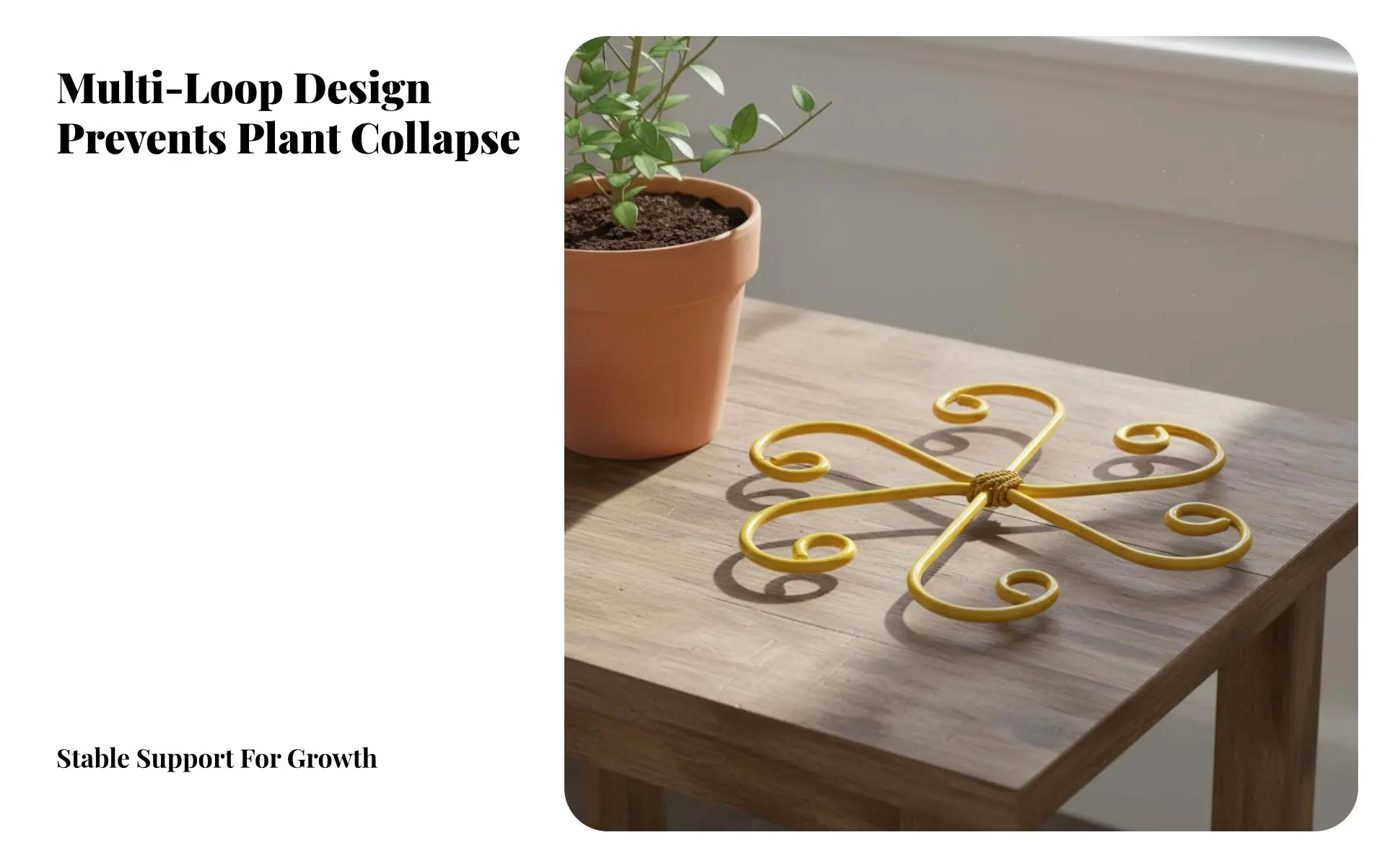 Soporte decorativo en forma de loto con diseño en espiral, de hierro dorado