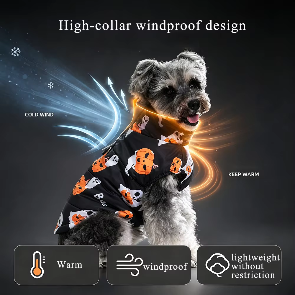 Disfraz Halloween para perros y gatos con estampado de calabaza - imagen 4