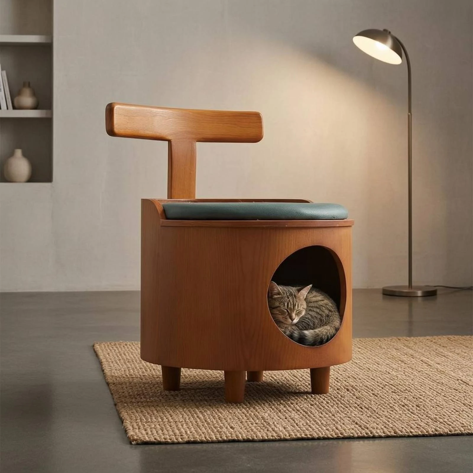 Cama para gatos de madera resistente a arañazos, interior todo el año - imagen 4