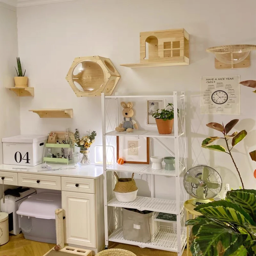 Rascador de Pared para Gatos – Centro de Actividades con Escalera de Sisal y Descanso - imagen 5
