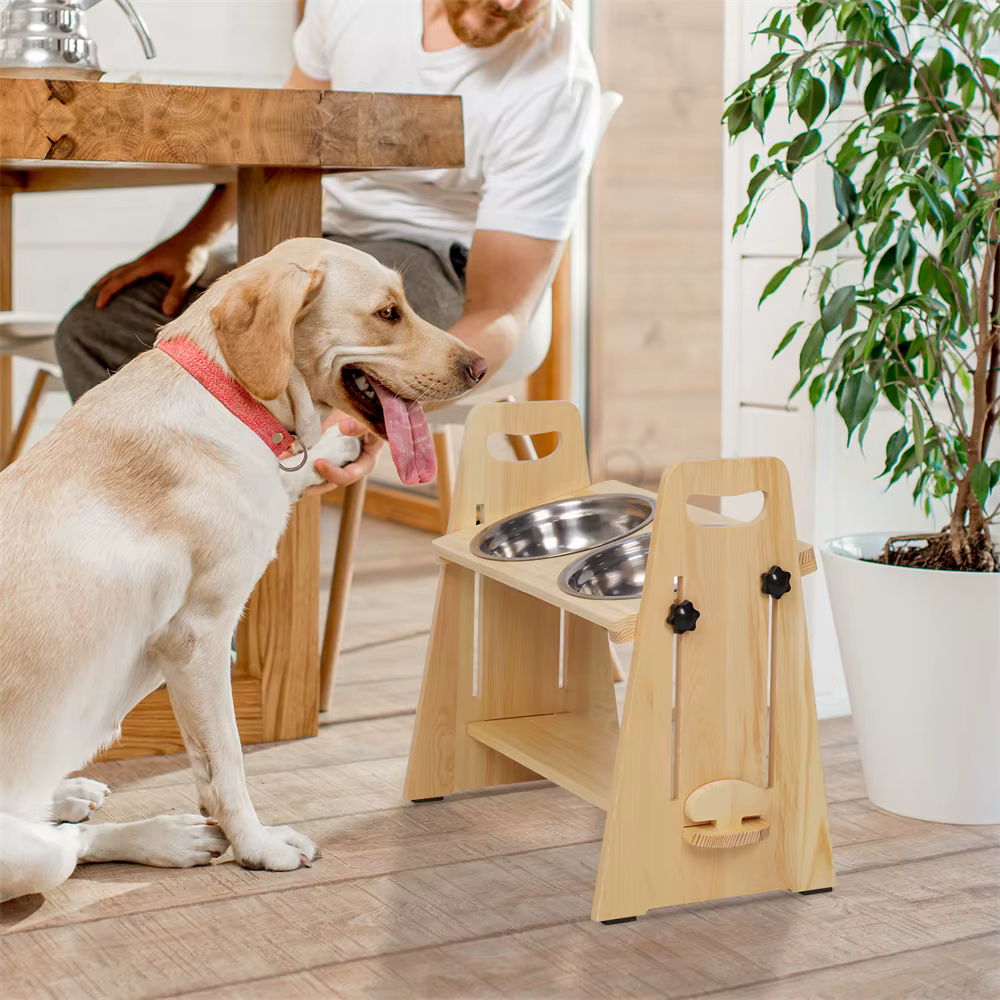 Comedero elevado para perros con altura ajustable y soporte - imagen 4
