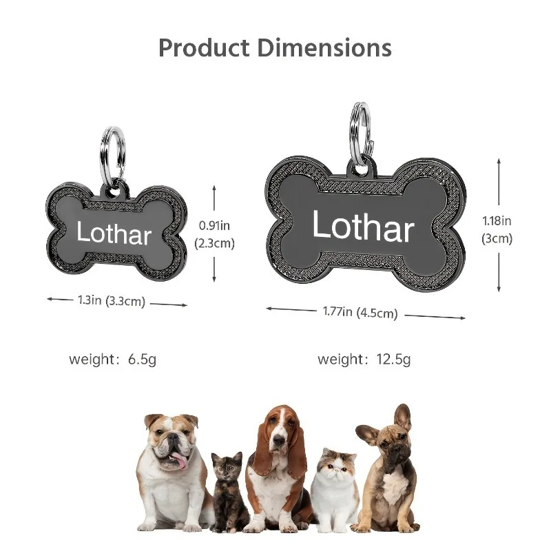 Etiqueta identificativa grabada para perros y gatos collar antipérdida - imagen 3