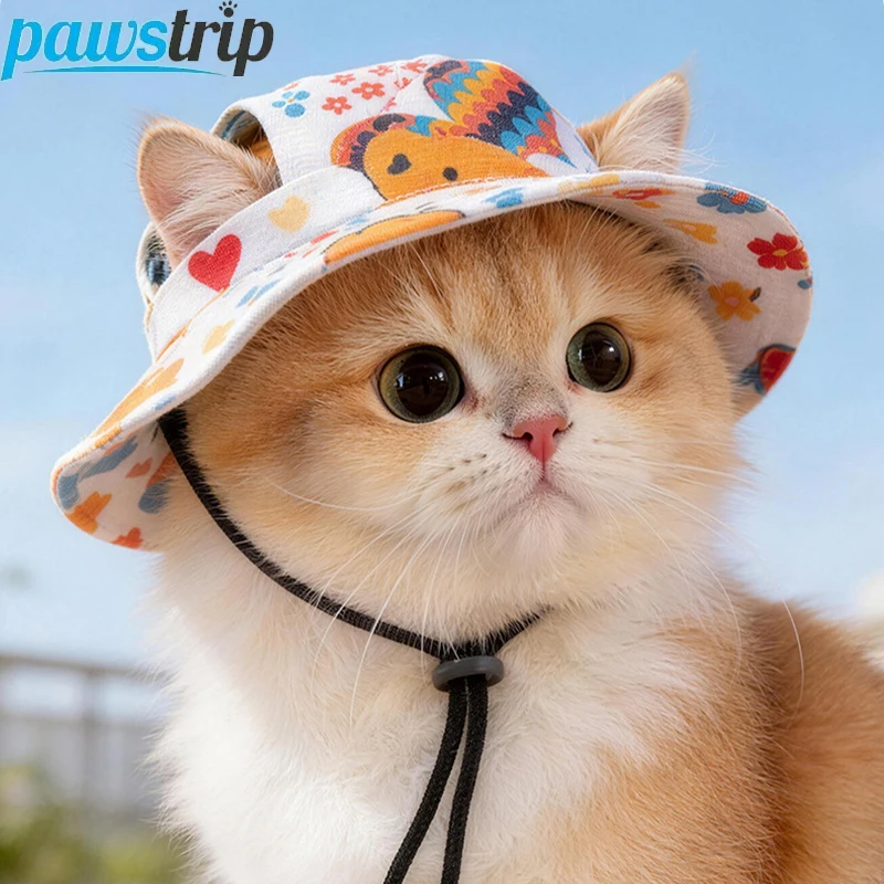 Sombrero de sol ajustable para perros y gatos pequeños y medianos - imagen 4