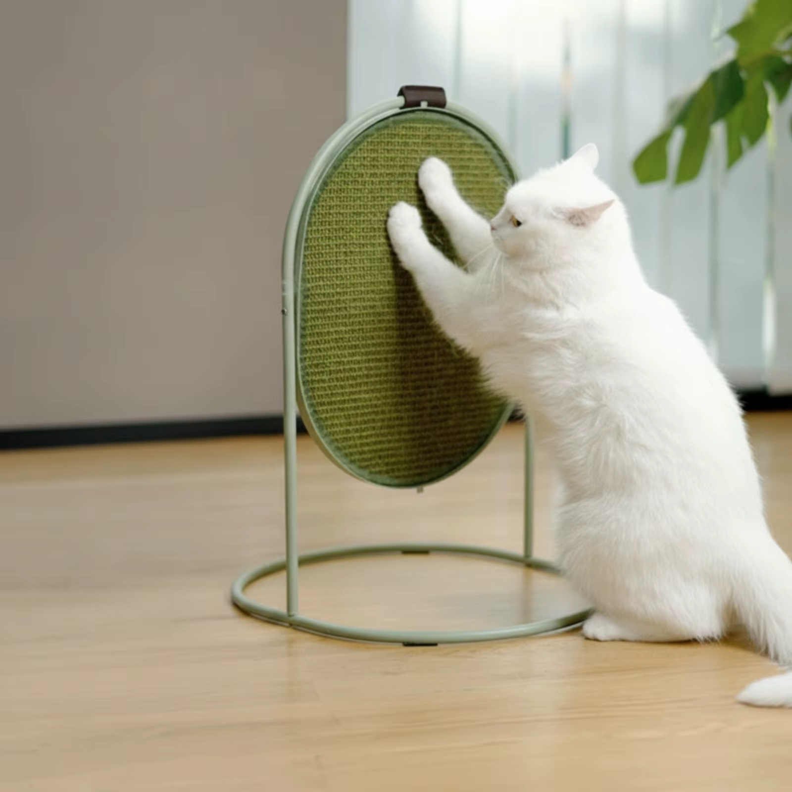 Rascador arqueado metálico para gatos de interior natural y duradero - imagen 3