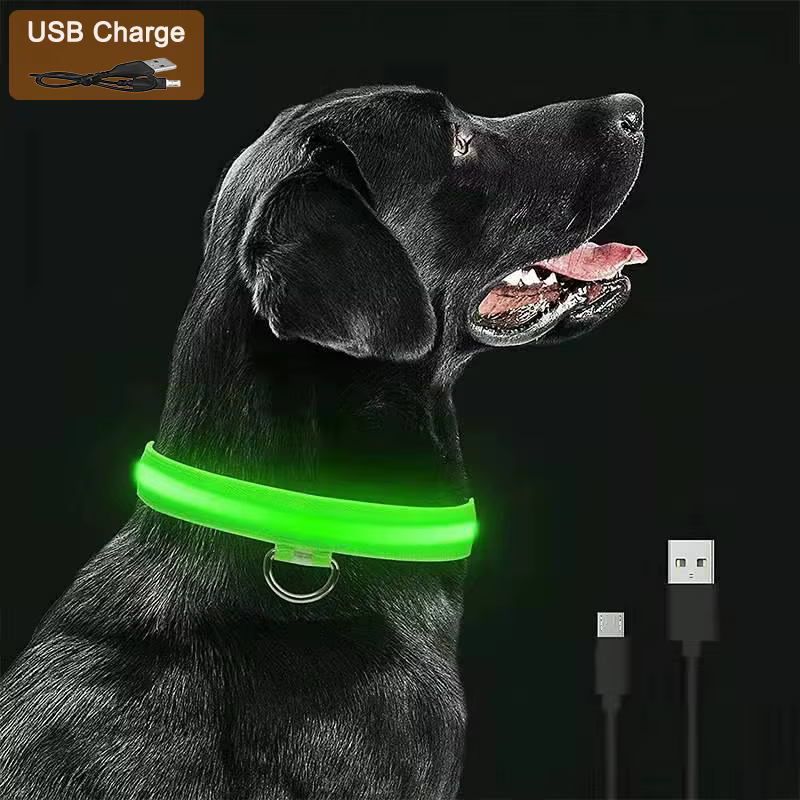 Collar LED luminoso para perros y gatos con luz nocturna USB - imagen 2