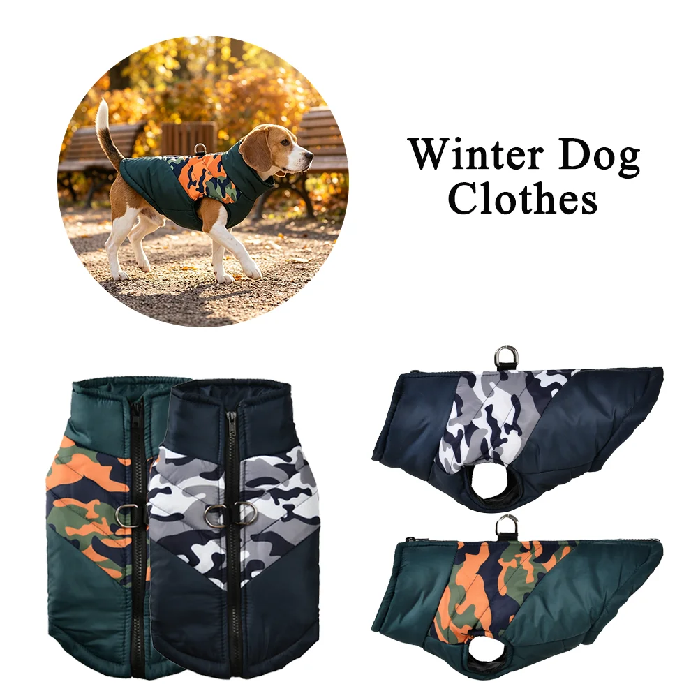Chaleco Térmico Camuflaje para Perros y Gatos – Abrigo de Invierno - imagen 3