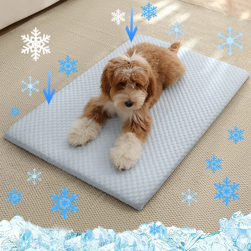 Alfombra refrescante de hielo para perros y gatos grandes, antideslizante y lavable - imagen 4