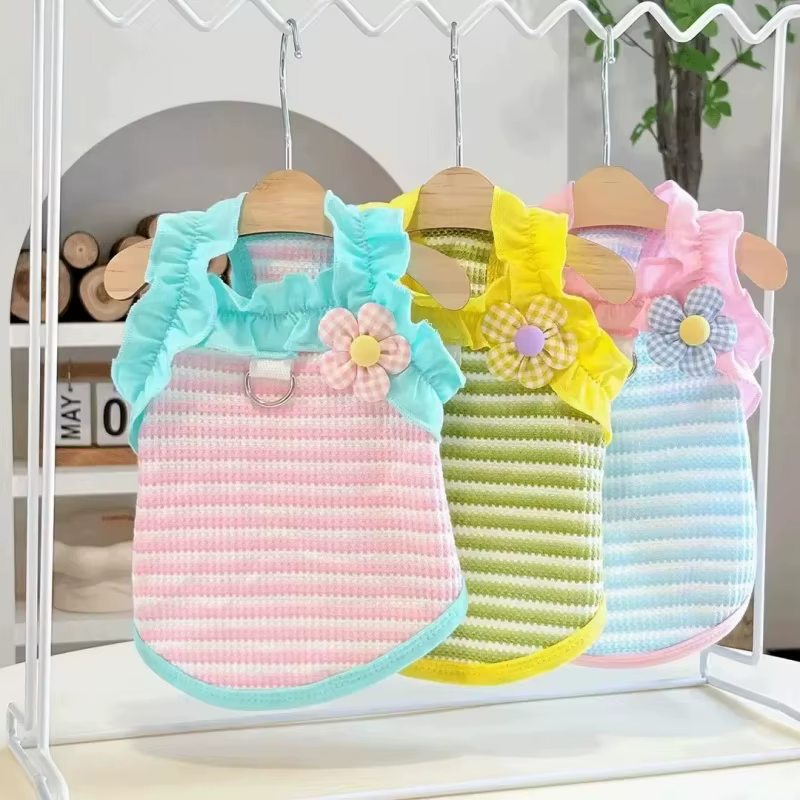 Chaleco floral para perros y gatos pequeños – Ropa de verano - imagen 4