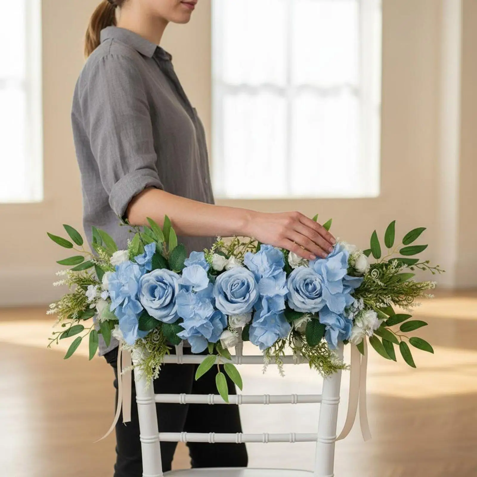 Guirnalda de Rosas Artificiales – Decoración Floral para Hogar y Eventos - imagen 5