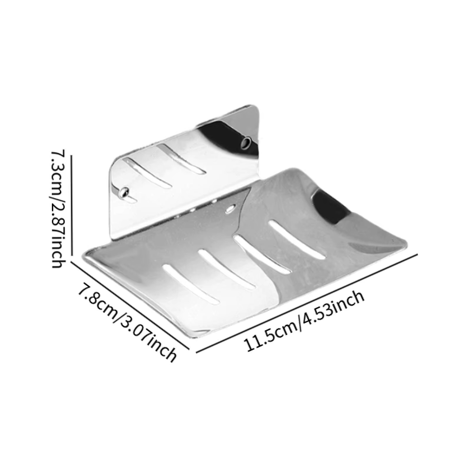 Jabonera adhesiva de acero inoxidable con drenaje para ducha - imagen 4