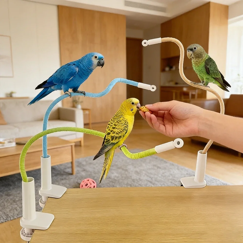 Juego soporte flexible con clip para mesa: loros, periquitos, cacatúas - imagen 4
