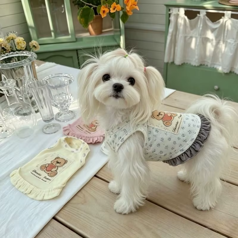 Chaleco floral ligero de verano para gatos y perros pequeños - imagen 4