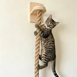 Rascador de pared para gatos con sisal y escalones – Consola mural antirrugas